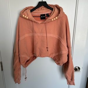 Adidas x Ivy Park Women's Cropped Shrug Drawstring Hoodie Size L